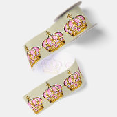Roze Gouden Prinsessen Kroon Satijnen Lint (Achterkant)