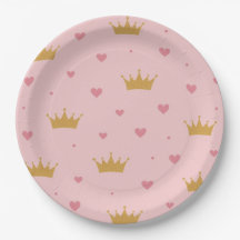 Roze & Gouden Prinsessenpatroon Papieren Bord