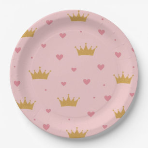 Roze & Gouden Prinsessenpatroon Papieren Bord