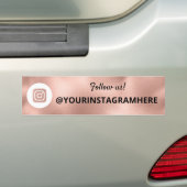 Roze Gouden Promotionele Instagram Bumpersticker (Op auto)