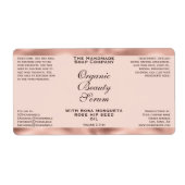 Roze Gouden Rand Cosmetica Druppelfles Etiket (Voorkant)