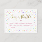 Roze Gouden Regenboog Baby Sprinkle Luier Raffle Informatiekaartje (Voorkant)