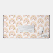 Roze & Gouden Regenboog Elegant Boho Patroon Bureaumat (Keyboard & Muis)