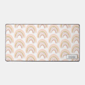 Roze & Gouden Regenboog Elegant Boho Patroon Bureaumat (Voorkant)