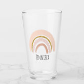 Roze & Gouden Regenboog Elegante Boho Glas (Voorkant)