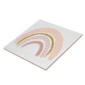 Roze & Gouden Regenboog Elegante Boho Tegeltje (Zijkant)