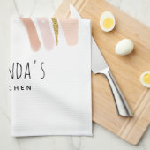 Roze & Gouden Regenboog Elegante Boho Theedoek (Quarter Fold)