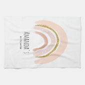 Roze & Gouden Regenboog Elegante Boho Theedoek (Horizontaal)