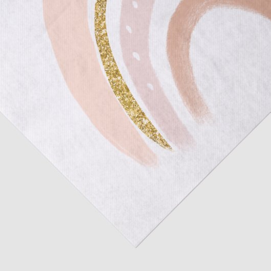 Roze & Gouden Regenboog Elegante Boho Tissuepapier (Detail)