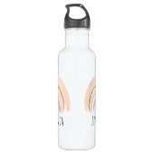 Roze & Gouden Regenboog Elegante Boho Waterfles (Achterkant)