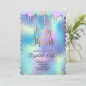 Roze gouden, regenboogkleurige sterren Baby Shower Kaart (Staand voorkant)