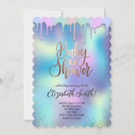 Roze gouden, regenboogkleurige sterren Baby Shower Kaart