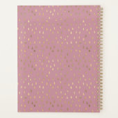 Roze Gouden Regendruppel Moderne Trendy Monogram Planner (Achterkant)
