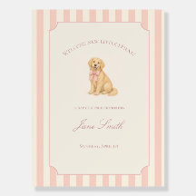 Roze Gouden Retriever Baby Shower Welkomstbord