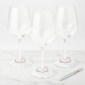 Roze gouden ring bruidsfeest  wijnglaslabel (Set)