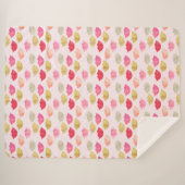 Roze gouden rode Waterverf lippen Sherpa Deken (Voorkant (horizontaal))