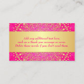 Roze, gouden rollen, sterren bruiloft plaats kaart plaatskaartje (Achterkant)