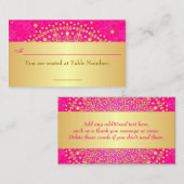 Roze, gouden rollen, sterren bruiloft plaats kaart plaatskaartje (Voorkant / Achterkant)