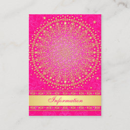 Roze, Gouden Rollen, Sterren Huwelijksbijlage Kaar Informatiekaartje