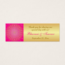 Roze, Gouden Rollen, Sterren Huwelijksgunst Label Mini Visitekaartjes