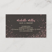 Roze Gouden Roos Glitter Make-up Artist Hair Styli Visitekaartje (Achterkant)