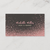 Roze Gouden Roos Glitter Make-up Artist Hair Styli Visitekaartje (Voorkant)