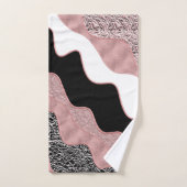 Roze Gouden Roze Abstracte Golf Moderne Glam Trend Bad Handdoek (Handdoek)
