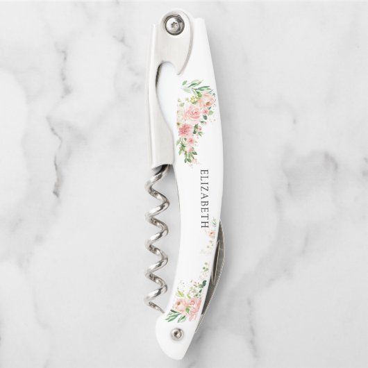 Roze Gouden Roze Bruiloftsfeest Kurkentrekker (Voorkant)