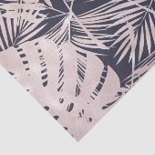 Roze Gouden Roze Donkere Tropische Palmboom Blader Tissuepapier (Detail)