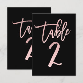 Roze Gouden Roze Folie Moderne Script Tafelnummer 