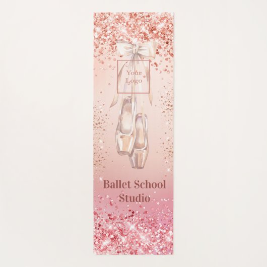Roze gouden roze glinsterend ballet dansschool log yogamat (Achterkant)