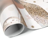 Roze Gouden Roze & Glitter Ballonnen Sweet 16 Fees Cadeaupapier (Rol Hoek)