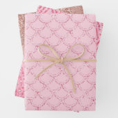 Roze Gouden Roze Glitter Trendig Inpakpapier Vel (In situ)