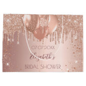 Roze gouden roze glitterballonnen voor een bruidsf groot cadeauzakje (Achterkant)