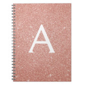 Roze Gouden Roze Glitters Glans Monogram Notitiebo Notitieboek (Voorkant)