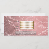 Roze Gouden Roze Moderne Marmeren Cadeaubon (Achterkant)