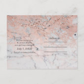 Roze Gouden Roze Moderne Marmeren Glam Save the Da Aankondigingskaart (Achterkant)
