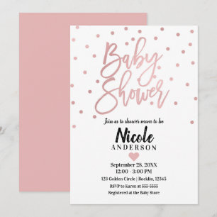 Roze Gouden Roze Moderne Script Baby Shower Kaart