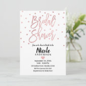 Roze Gouden Roze Moderne Script Bruids Shower Kaart (Staand voorkant)