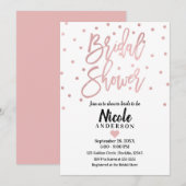 Roze Gouden Roze Moderne Script Bruids Shower Kaart (Voorkant / Achterkant)