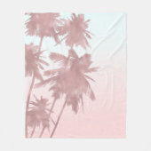 Roze Gouden Roze Palmen Strand Ombre Palmboom Chic Fleece Deken (Voorkant)
