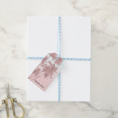 Roze Gouden Roze Palmen Strand Ombre Palmboom Fees Cadeaulabel (Met Touw)