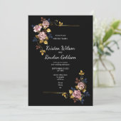Roze Gouden Rozen Bloemen Kaart (Staand voorkant)