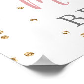 Roze Gouden Rozen Bruiloft Feest Welkom Bord Poster (Hoek)