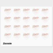 Roze Gouden Rozen Bruiloft Sticker (Vel)