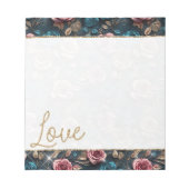  roze gouden Rozen glitter liefde Notitieblok (Voorkant)