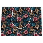  Roze Gouden Rozen Groot Cadeauzakje (Voorkant)