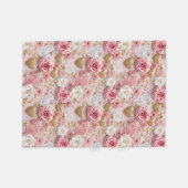 Roze Gouden Rozen Hart Fleece Deken (Voorkant (Horizontaal))