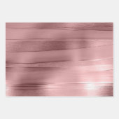 Roze gouden rozen lint textuur metallic stijlvol inpakpapier vel (Voorkant)