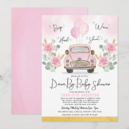 Roze gouden Rozen rijden door het Baby shower van  Kaart